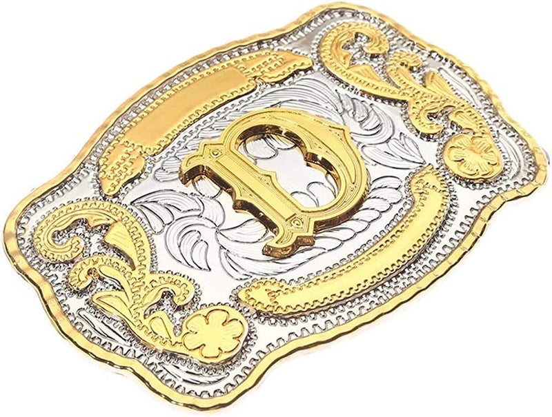 WMG Western Belt Buckle Initial Letters ABCDMRJ to Z Cowboy Belt Buckle, Rodeo Buckles for Men & Women Fits Up to 2 Inch Belts - Image 2